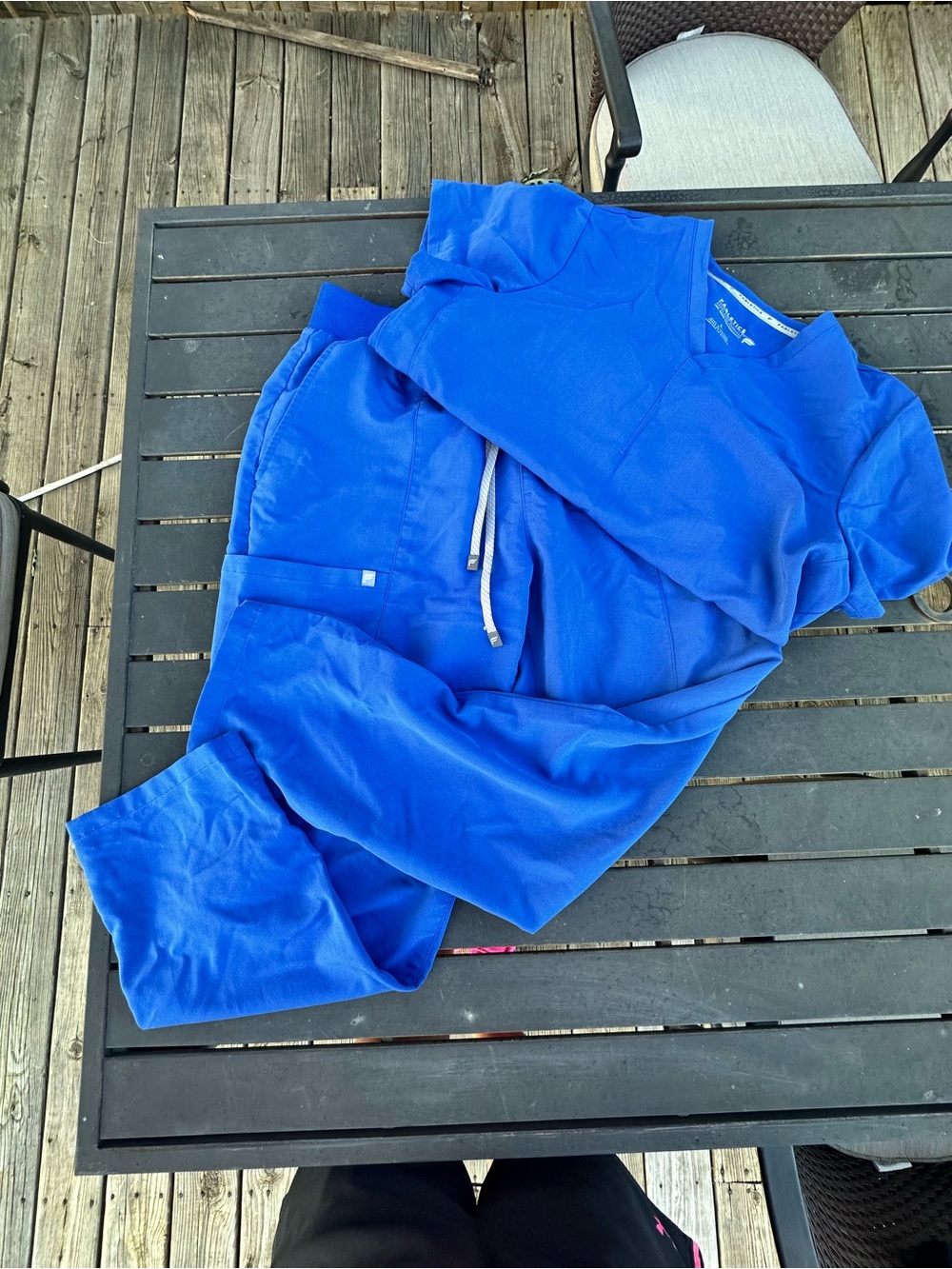 Fabletics scrub set Royal Blue Drawstring Jogger Pants for Women